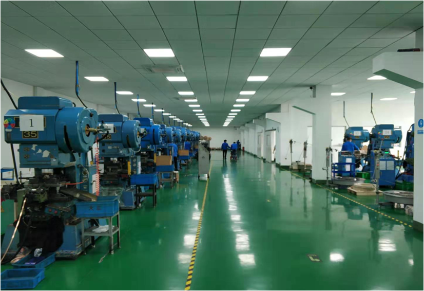 Industrial press equipment arranged in a clean workshop